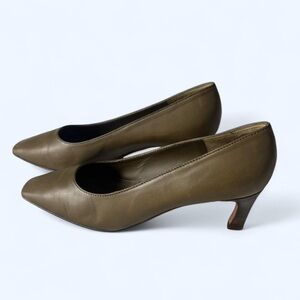 Donna Karan Brown Kitten Heel Pumps